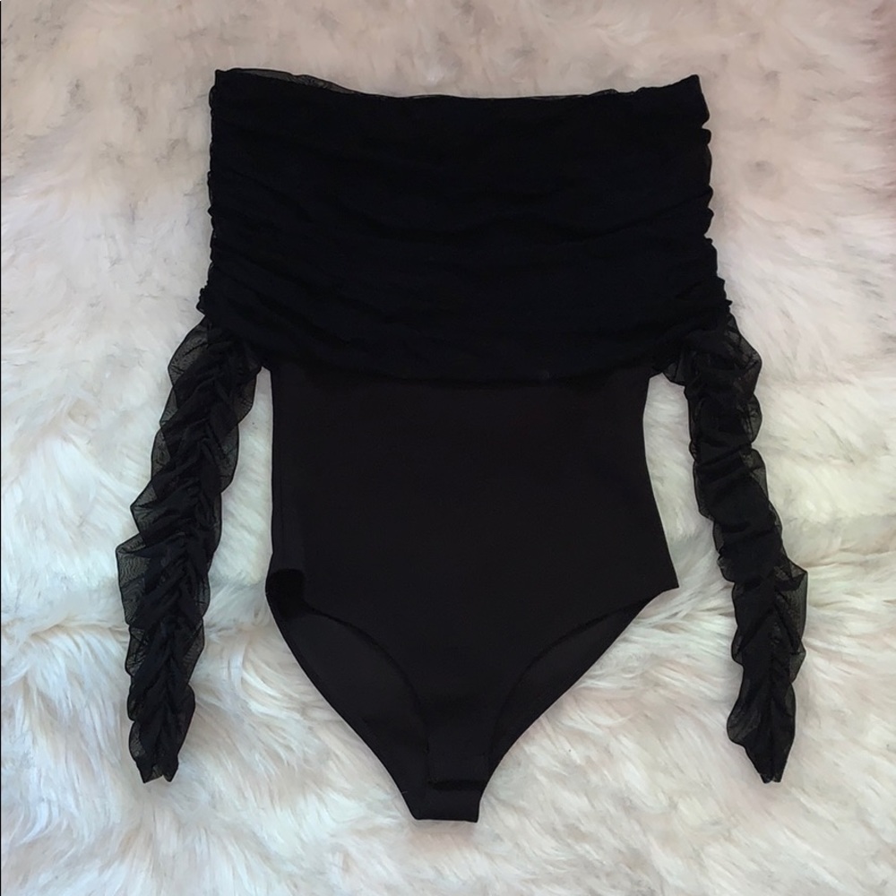 Fashion Nova black off the shoulder bodysuit